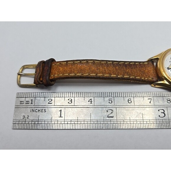Rare Lorus Mickey & Pals Watch Gold Tone New Battery Leather Disney Characters main image 9